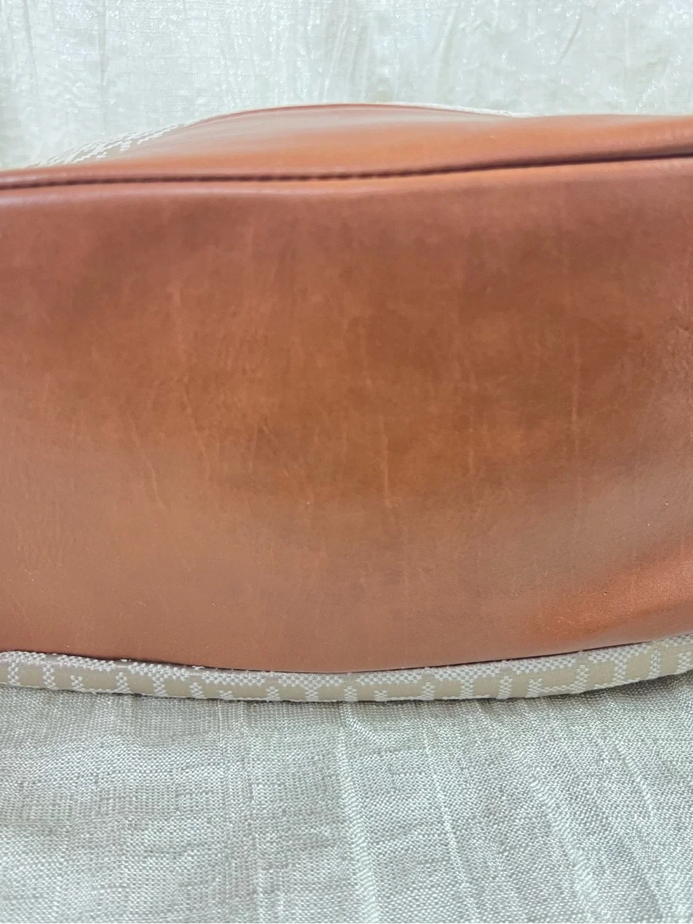Tommy Hilfiger TH Monogram Backpack Beige Brown Logo Travel Laptop Book Bag